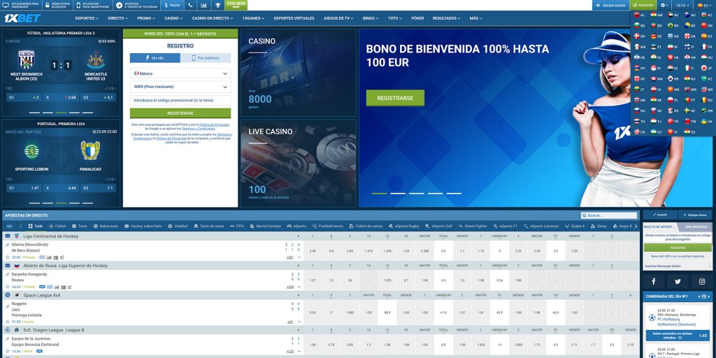 Apuestas deportivas con 1xbet