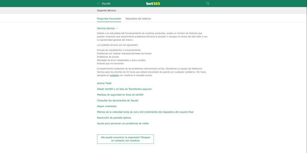 Bet365 atención al cliente 24 horas