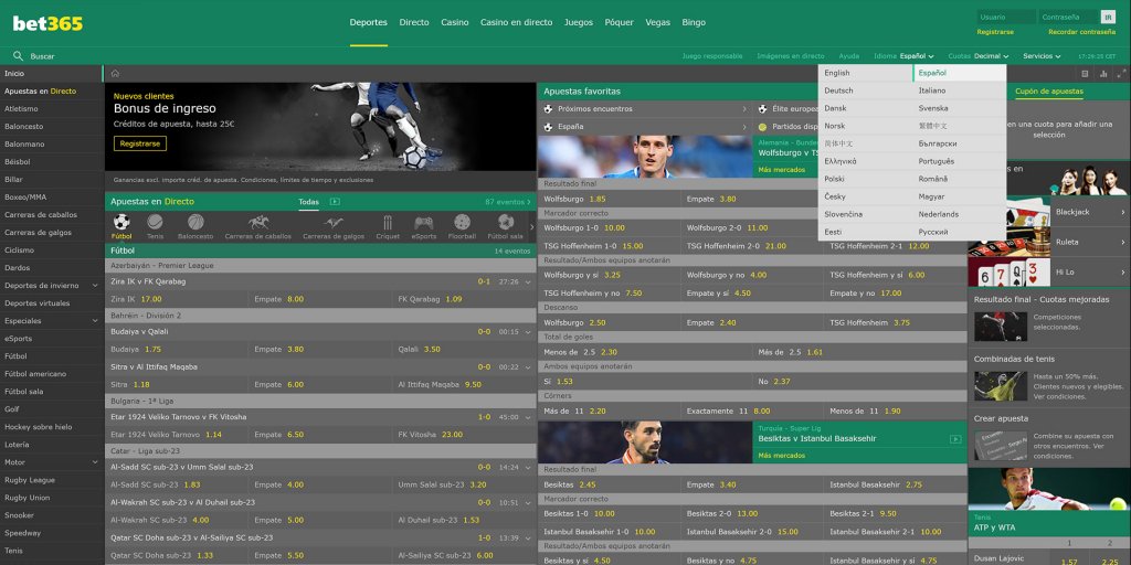 Apuestas deportivas bet365