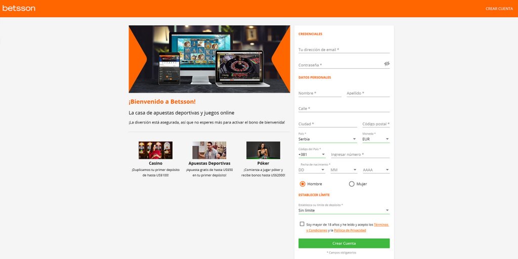 Apuestas gratis con betsson