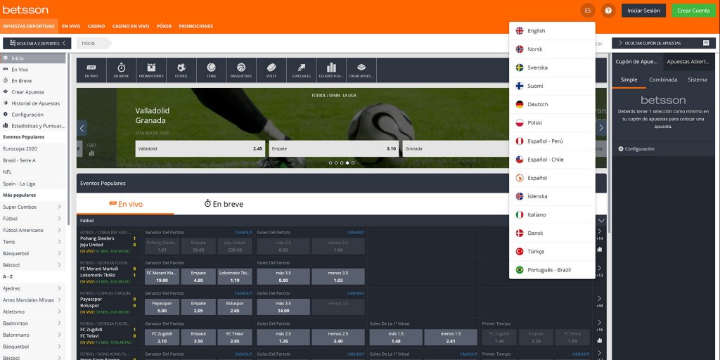 Apuestas deportivas con Betsson