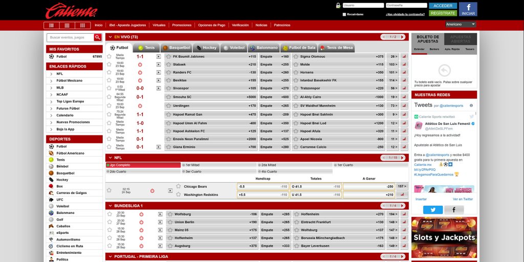 Apuestas deportivas con Caliente