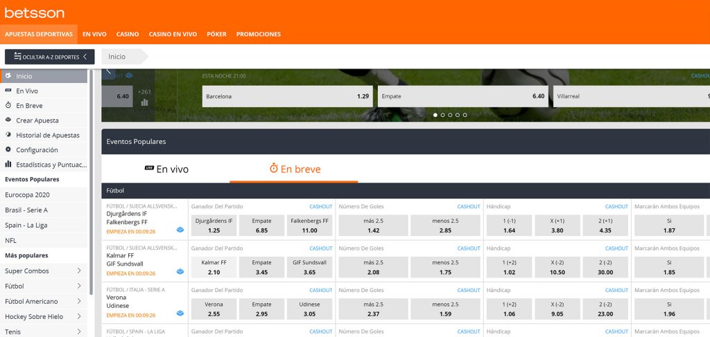 Betsson Live Betting