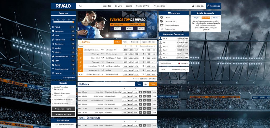 Apuestas vivo Rivalo