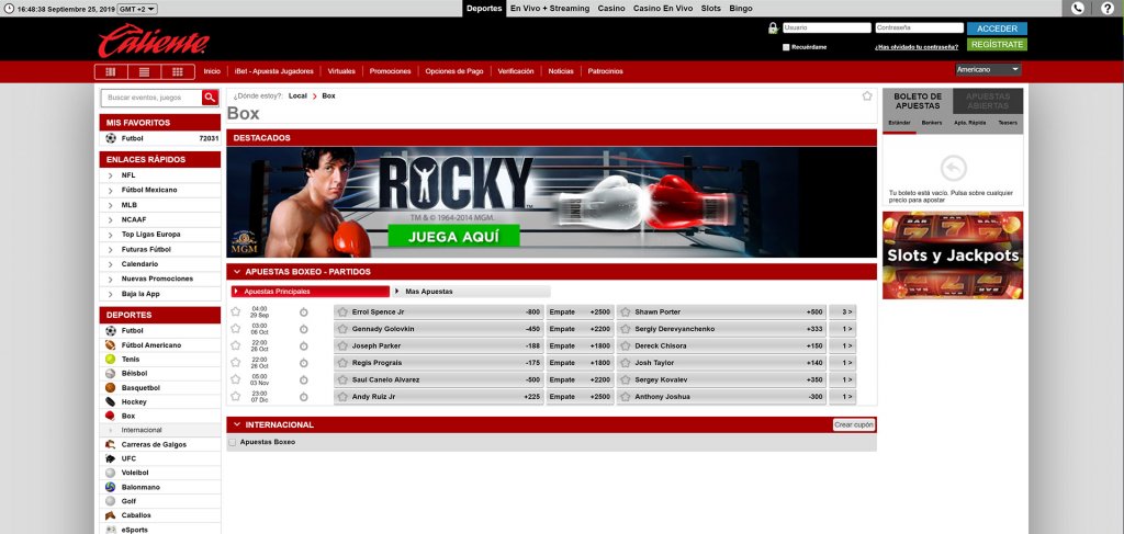 Caliente Apuestas Boxeo
