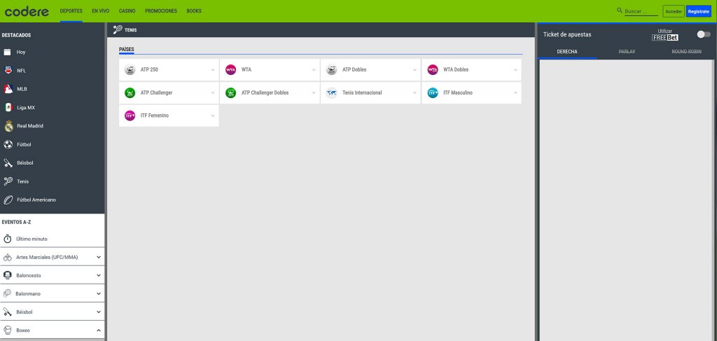 Apuestas tenis online Codere