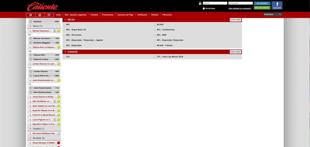Apuestas NFL Ganador Caliente