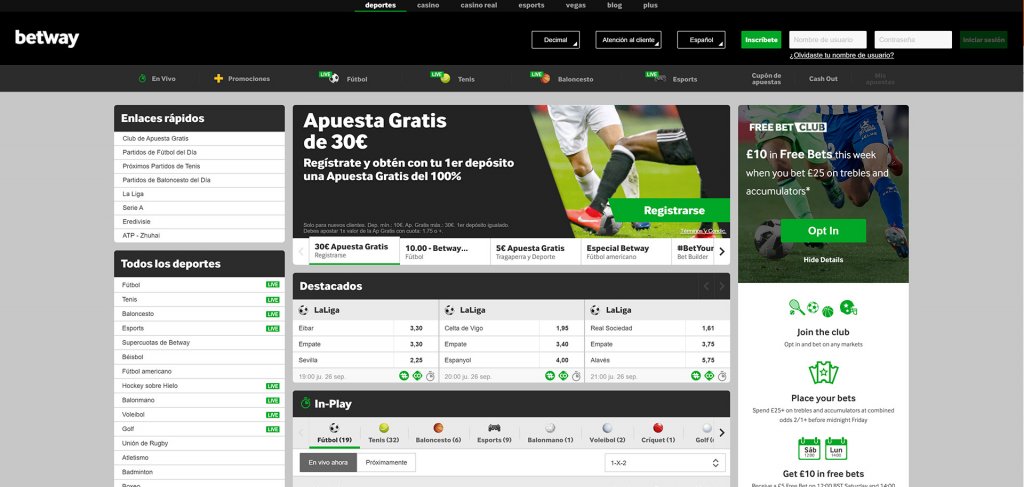 Metodos de pago con Betway