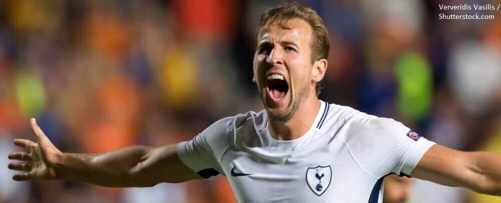 Apuestas Liga Inglesa - Harry Kane del Tottnhsam HotSpur anotando un gol en la premier League