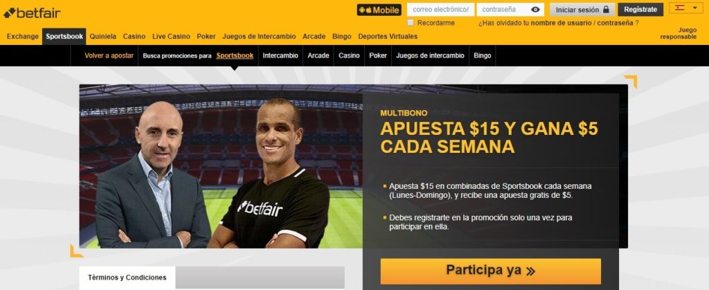 Betfair Oferta Multibono - Promocion Apuesta 15 y Gana 5 cada semana