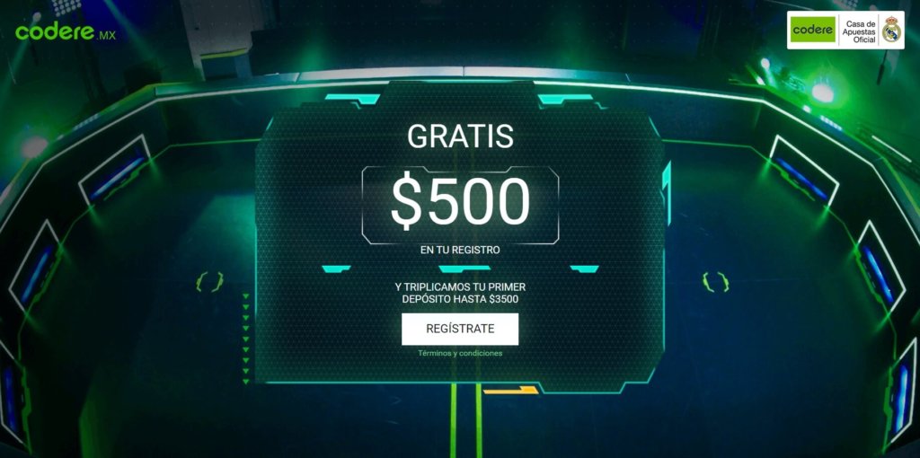 CODERE BONO MX Oferta Bienvenida $500 + $3500 hasta $4000