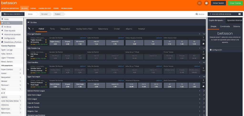 Pronosticos y apuestas Betsson
